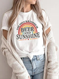 Women'WB shield Letter Rainbow Print Round Neck Graphic Tee, Vintage Trendy Casual Short Sleeve T-shirt for Daily Wear,...