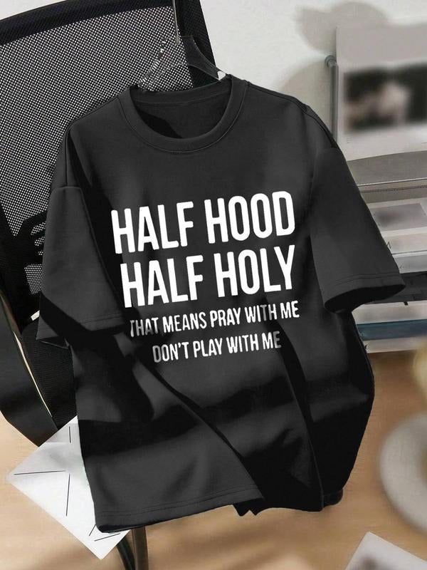 Women'WB shield Letter Slogan Print Round Neck Tee, Fashion Casual Crew Neck T-Shirt for Daily Holiday Vacation Outdoor...