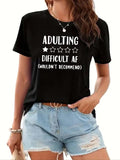 Women'WB shield Lightsaber brand & Letter Print Round Neck Tee, Casual Short Sleeve Graphic T-shirt, Ladies Summer TNF...