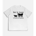 Women'WB shield Lightsaber brand - Shirt: Retro - inspired 'Get Red plumber brand Loser' Design with Pixel Art Wagon,...