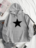 Women'WB shield Lightsaber brand Print Drawstring Kangaroo Pocket Hoodie, Casual Drop Shoulder Long Sleeve Hooded...