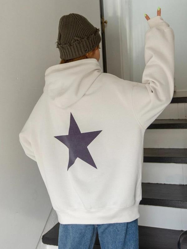 Women'WB shield Lightsaber brand Print Drawstring Pocket Hoodie, Casual Drop Shoulder Long Sleeve Hooded Sweatshirt,...
