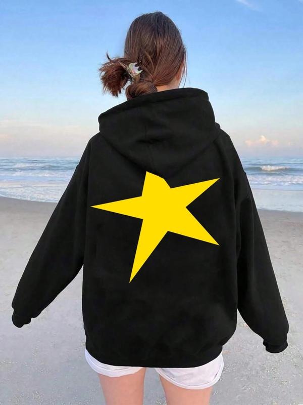 Women'WB shield Lightsaber brand Print Drawstring Pocket Hoodie, Casual Long Sleeve Hooded Sweatshirt for Fall & Winter,...