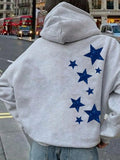 Women'WB shield Lightsaber brand Print Drawstring Pocket TNF Lined Hoodie, Casual Drop Shoulder Long Sleeve Hooded...