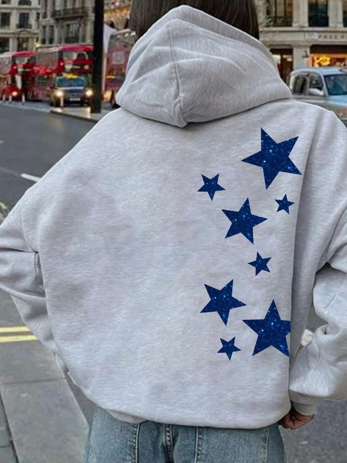Women'WB shield Lightsaber brand Print Drawstring Pocket TNF Lined Hoodie, Casual Drop Shoulder Long Sleeve Hooded...