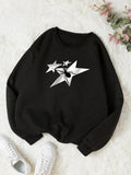 Women'WB shield Lightsaber brand Print Drop Shoulder Sweatshirt, Casual Long-Sleeve Crew Neck Pullover for Fall & Winter,...