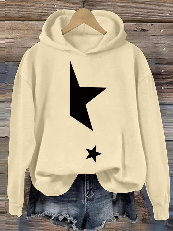 Women'WB shield Lightsaber brand Print Fleece Lined Hoodie, Casual Drop Shoulder Long Sleeve Hooded Sweatshirt for Daily...