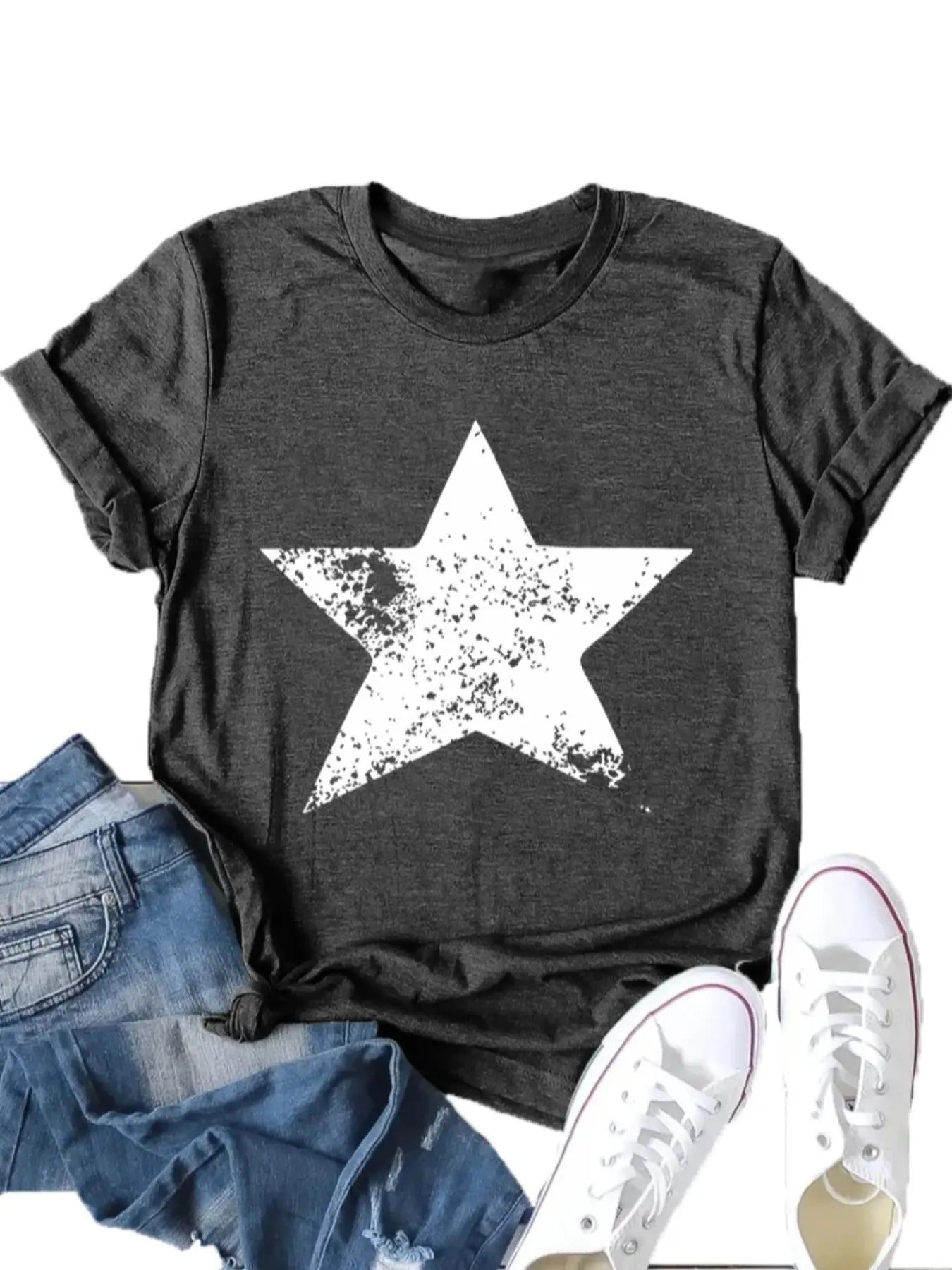 Women'WB shield Lightsaber brand Print Round Neck Tee, Casual Short Sleeve Crew Neck T-Shirt for Summer, Fashion Women'WB...