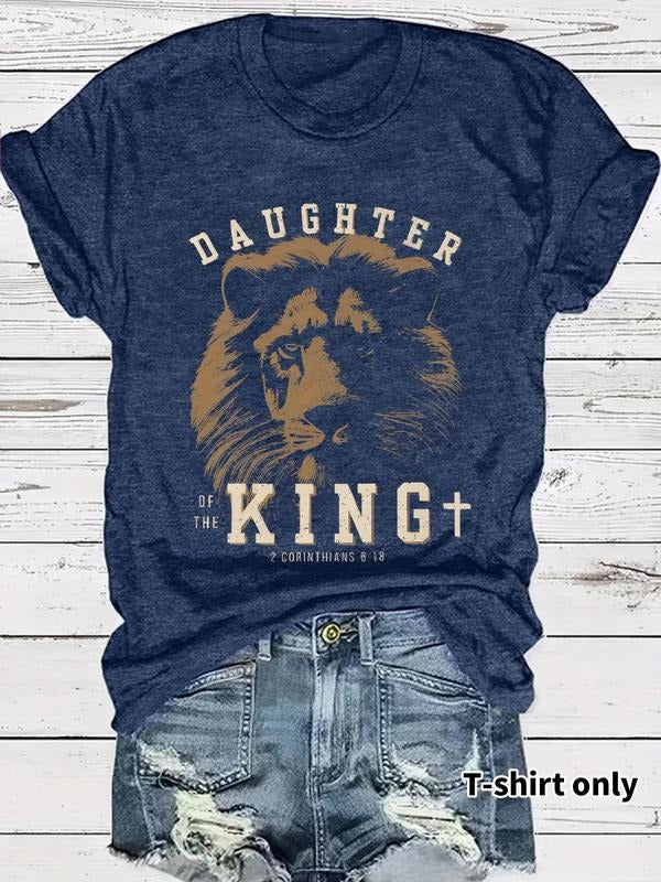 Women'WB shield Lion Print Round Neck Tee, Casual Fashion Short Sleeve T-shirt for Summer, Ladies TNF for Daily Wear...