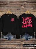 Women'WB shield Love Like Jesus Print Crew Neck Sweatshirt, Casual Long Sleeve Pullover for Daily Wear, Ladies TNF for...