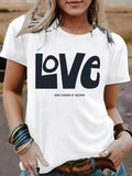 Women'WB shield Love Print Round Neck Tee, Vintage Trendy Casual Short Sleeve T-shirt for Daily Wear, Ladies Summer, Top...