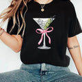 Women'WB shield Martini Cocktail Graphic Round Neck Tee, Fashion Casual Drop Shoulder Short Sleeve T-shirt for Daily...