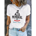 Women'WB shield Memorial Day Graphic Tee - FOG & Breathable Polyester Blend, Casual Crew Neck Short Sleeve T-Shirt with...