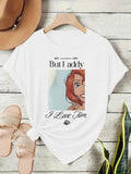 Women'WB shield Mermaid & Letter Print Round Neck Tee, Fashion Casual Crew Neck T-Shirt for Daily Holiday Vacation...