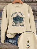 Women'WB shield National Park Graphic Print Crew Neck Sweatshirt, Casual Long Sleeve Pullover for Fall & Winter, Women'WB...