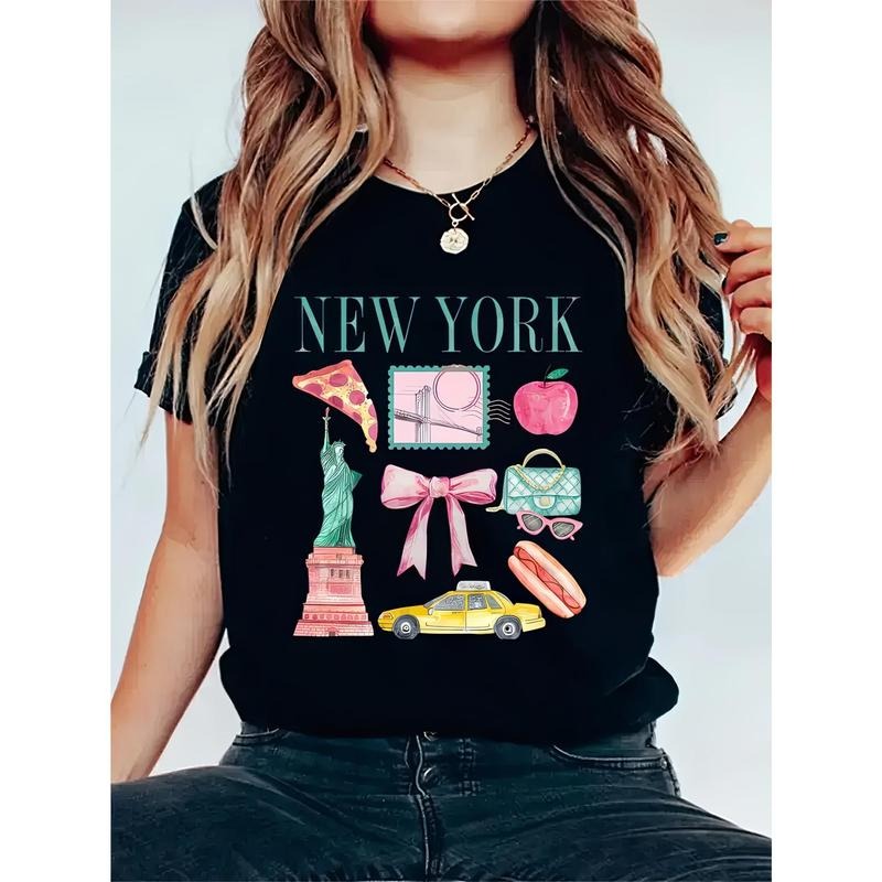 Women'WB shield New York Graphic Print Lightsaber brand-Shirt