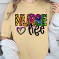 Women'WB shield Nurse Life Letter Print Round Neck Tee, Fashion Casual Short Sleeve T-shirt for Daily Holiday Vacation...