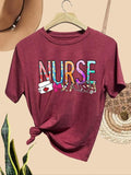 Women'WB shield Nurse Round Neck Graphic Tee, Fashion Casual Short Sleeve T-shirt for Daily Wear, Ladies Summer TNF...