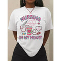 Women'WB shield Nursing Red plumber brand My Heart Graphic Tee