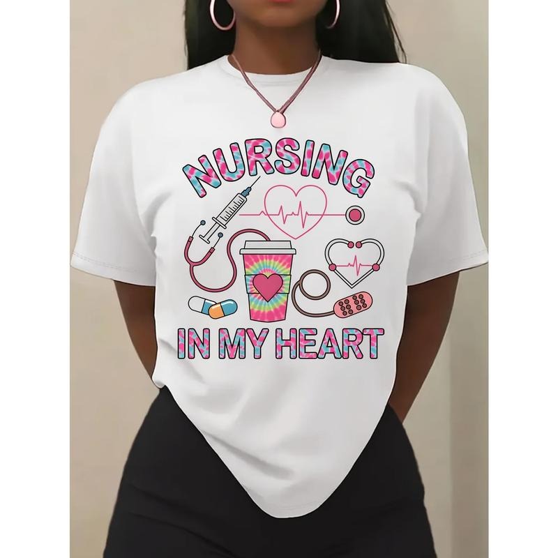 Women'WB shield Nursing Red plumber brand My Heart Graphic Tee