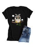 Women'WB shield Owl Print Drop Shoulder Tee, Summer TNF Women, Casual Short Sleeve Round Neck T-Shirt for Summer,...