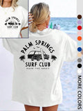 Women'WB shield Palm Tree & Car Print Round Neck Tee, Casual Letter Graphic Short Sleeve T-shirt for Summer, Ladies TNF...