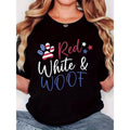 Women'WB shield Patriotic "Red White FOG" T-Shirt