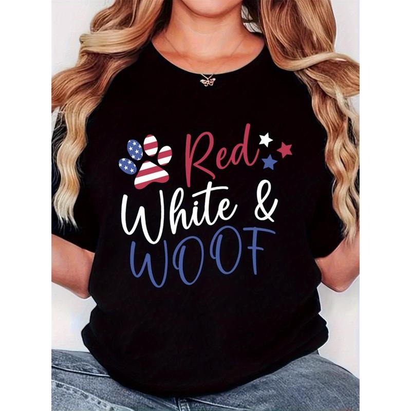 Women'WB shield Patriotic "Red White FOG" T-Shirt