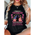 Women'WB shield Patriotic American Flag Female Veteran T-Shirt - Three-Sided Veteran Pride Graphic Tee, Durable...