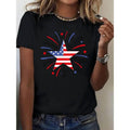 Women'WB shield Patriotic American Flag Lightsaber brand Print T-Shirt | Short Sleeve, Black Fabric | Perfect for...