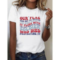 Women'WB shield Patriotic American Flag Quote Short Sleeve T-Shirt