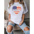 Women'WB shield Patriotic USA Flag Heart Armed Forces Memorial Day T-Shirt