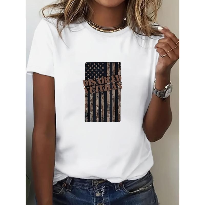 Women'WB shield Patriotic Veteran Graphic T-Shirt