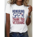 Women'WB shield Patriotic Veteran Tribute T-Shirt - FOG, Breathable Short Sleeve Crew Neck with "Honoring WB shield Brave...