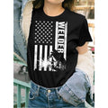 Women'WB shield Patriotic Welder Graphic Short Sleeve T-Shirt - 100% Cotton Casual Tee with American Flag & Welding Art,...