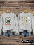 Women'WB shield Pickle Jar Print Drop Shoulder Sweatshirt, Casual Long Sleeve Round Neck Pullover for Fall & Winter,...