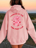 Women'WB shield Pink Pony Club Hoodie, Casual Long Sleeve Drawstring Hooded Sweatshirt for Fall & Winter, Women'WB shield...