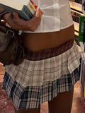 Women'WB shield Plaid Print Skirt, Casual Fashion Skirt for Daily Outdoor Wear, Ladies Bottoms for Summer T-Shirts,...