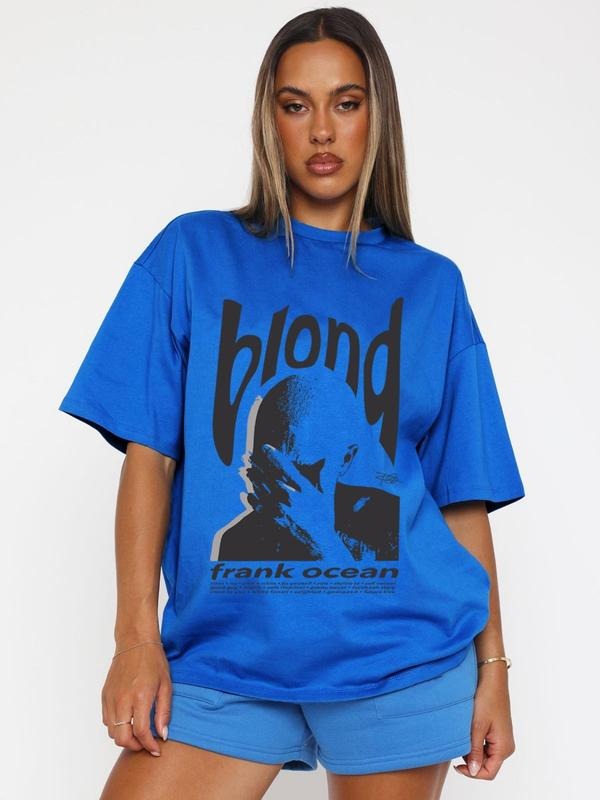 Women'WB shield Pop Art Print Round Neck Tee, Fashion Casual Slogan Graphic Crew Neck T-Shirt for Daily Holiday Vacation...