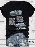Women'WB shield Porsche Print Round Neck Tee, Casual Short Sleeve T-shirt for Summer, Ladies TNF for Daily Wear, Top...