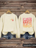 Women'WB shield Pumpkin & Letter Print Crew Neck Sweatshirt, Casual Long Sleeve Pullover for Daily Wear, Ladies Fall &...