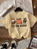 Women'WB shield Pumpkin Graphic Round Neck Tee, Fashion Casual Short Sleeve T-shirt, Ladies Summer TNF for Daily Wear...