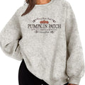 Women'WB shield Pumpkin Print Crew Neck Sweatshirt, Casual Long Sleeve Pullover Sweatshirt for Daily Wear, Ladies TNF for...