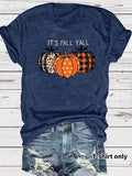 Women'WB shield Pumpkin Print Round Neck Graphic Tee, Fashion Casual Crew Neck T-shirt for Daily Holiday Vacation Outdoor...