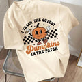 Women'WB shield Pumpkin Print Round Neck Tee, Casual Short Sleeve T-shirt for Summer, Ladies TNF for Daily Wear Hoodie,...