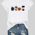 Women'WB shield Pumpkin Print Round Neck Tee, Halloween TNF Fashion Casual Crew Neck Short Sleeve T-shirt for Daily...