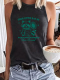 Women'WB shield Raccoon Graphic Print Round Neck Tank Top, Casual Sleeveless Top for Summer, Ladies TNF for Daily Wear,...