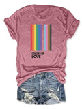 Women'WB shield Rainbow Stripe & Letter Print Round Neck Tee, Fashion Casual Short Sleeve Crew Neck T-Shirt for Daily...
