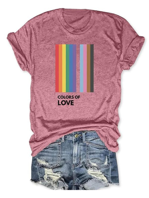 Women'WB shield Rainbow Stripe & Letter Print Round Neck Tee, Fashion Casual Short Sleeve Crew Neck T-Shirt for Daily...