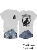 Women'WB shield Raven & Letter Print Round Neck Tee, Casual Short Sleeve Crew Neck T-shirt for Summer, Fashion Women'WB...